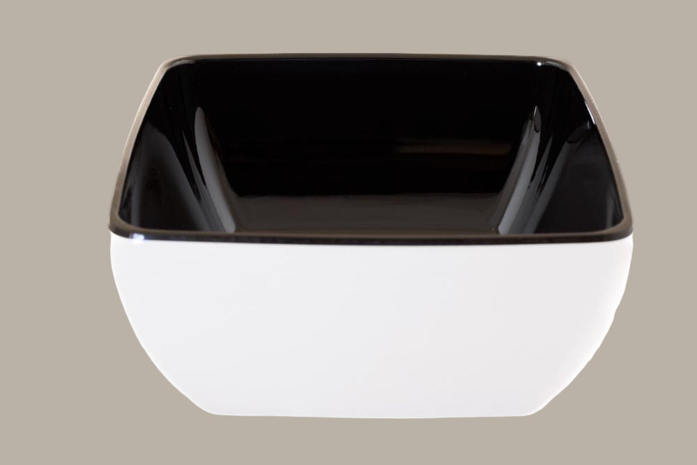 Cuenco Bicolor Cuadrado - 19x19x9cm / Tono Dúo / 3 pzas.