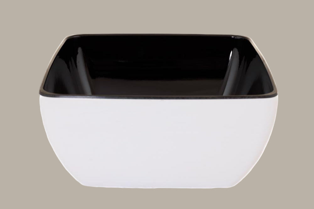 Cuenco Bicolor Cuadrado - 25x25x12cm / Tono Dúo / 2 pzas.