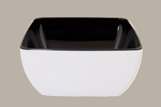 Cuenco Bicolor Cuadrado - 25x25x12cm / Tono Dúo / 2 pzas.