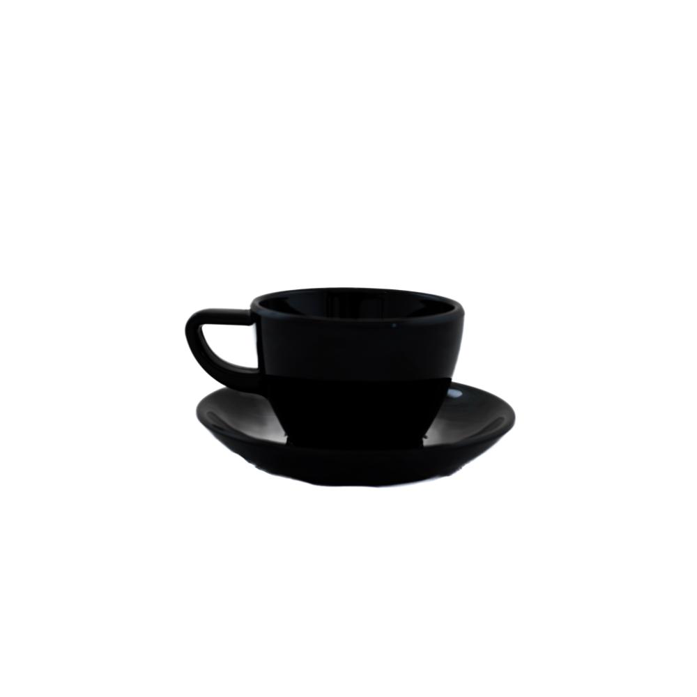 Tazas y Platillos de Cappuccino / Blanco o Negro / 6 uds