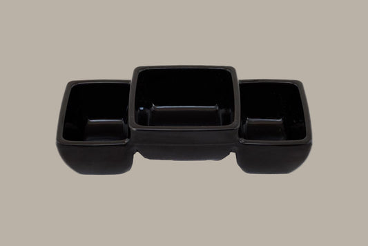 Bol Triple Cuadrado / 14,5x6,5x4cm / Blanco o Negro / 12 uds